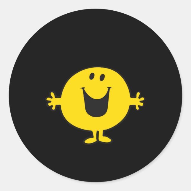 Mr Happy Classic Round Sticker (Front)
