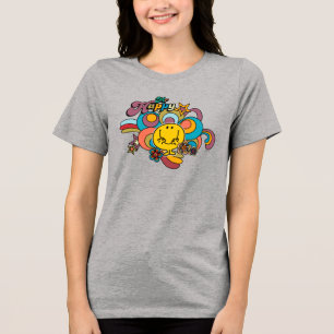 Mr. Happy   Colourful Swirls & Stars Tri-Blend Shirt