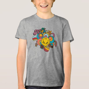 Mr. Happy Colourful Swirls & Stars Tri-Blend Shirt
