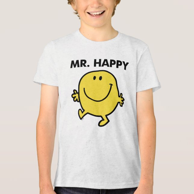 Mr. Happy | Dancing & Smiling Tri-Blend Shirt (Front)