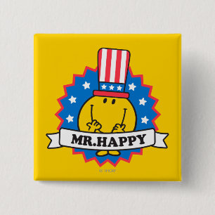 Mr. Happy Election Seal 15 Cm Square Badge