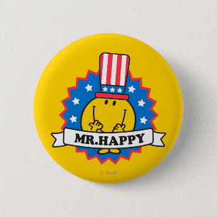Mr. Happy Election Seal 6 Cm Round Badge