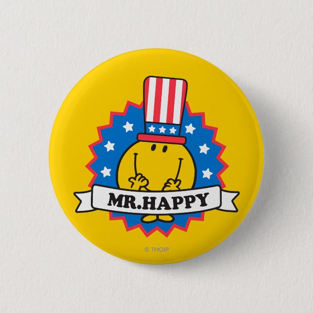 Mr. Happy Election Seal 6 Cm Round Badge (Front)