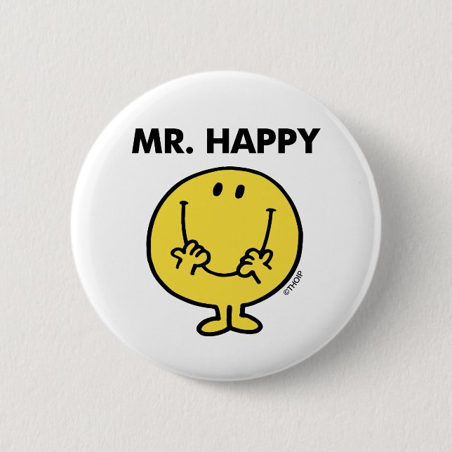 Mr. Happy | Giant Smiley Face 6 Cm Round Badge (Front)