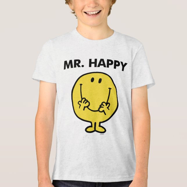 Mr. Happy | Giant Smiley Face Tri-Blend Shirt (Front)