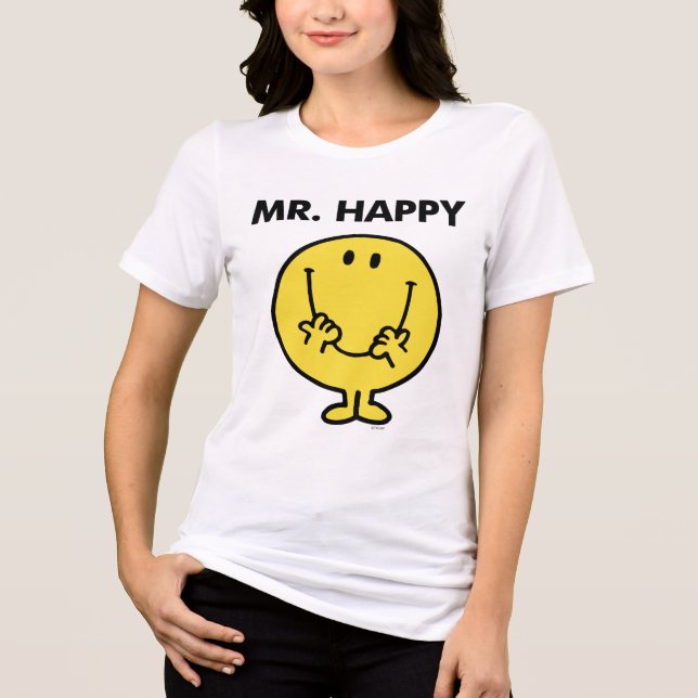 Mr. Happy | Giant Smiley Face Tri-Blend Shirt (Front)