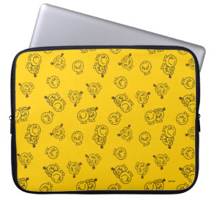 Mr Happy & Little Miss Sunshine Yellow Pattern Laptop Sleeve