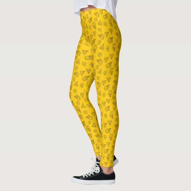 Mr Happy & Little Miss Sunshine | Yellow Pattern Leggings (Left)