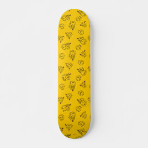 Mr Happy & Little Miss Sunshine Yellow Pattern Skateboard