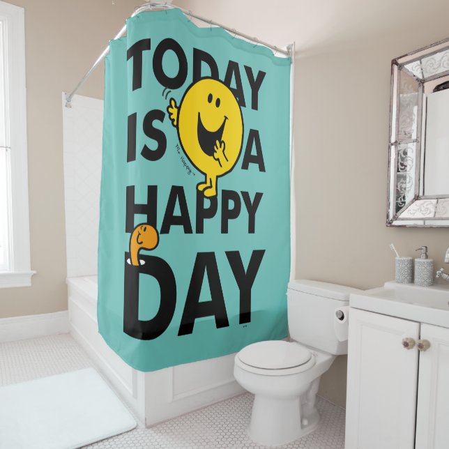 Mr. Happy | Today is a Happy Day Shower Curtain (In Situ)