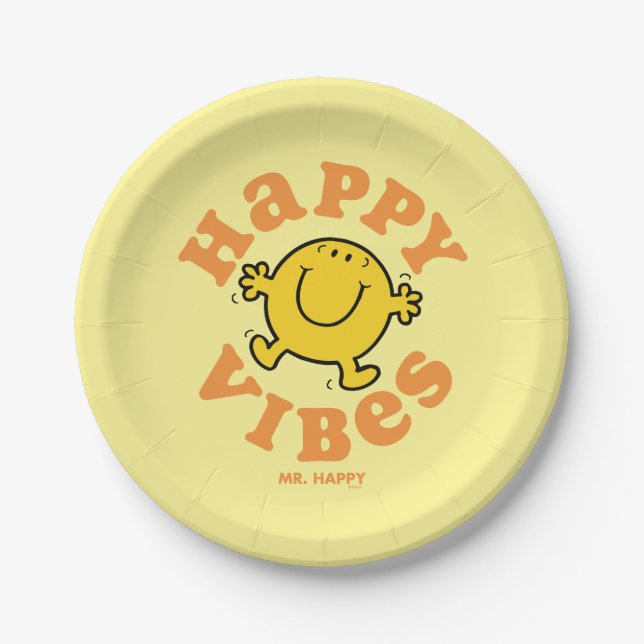 Mr. Happy Vibes Paper Plate (Front)