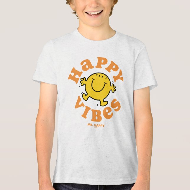 Mr. Happy Vibes Tri-Blend Shirt (Front)
