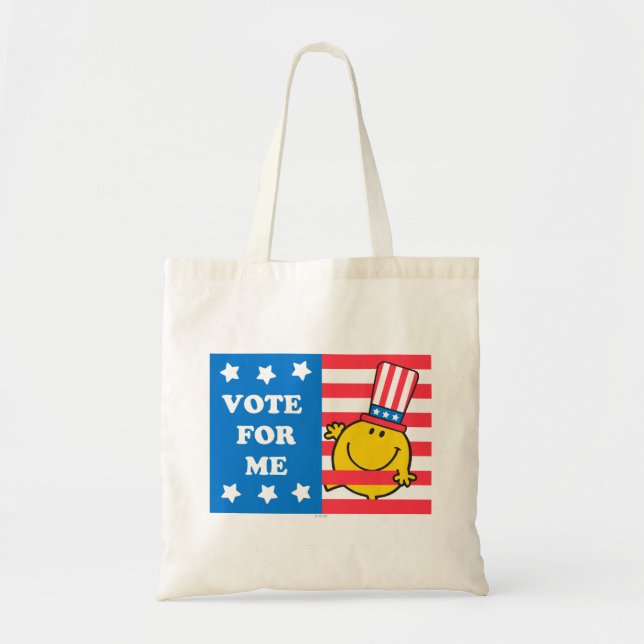 Mr. Happy Vote For Me Flag Tote Bag (Front)