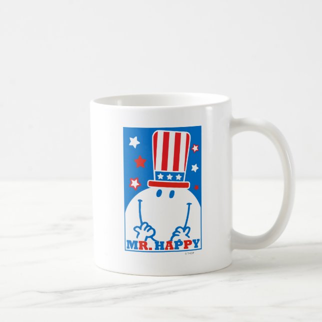 Mr. Happy With Patriotic Hat Coffee Mug (Right)