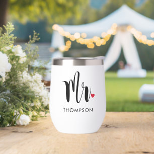 Mr Heart Modern Black Script Wedding