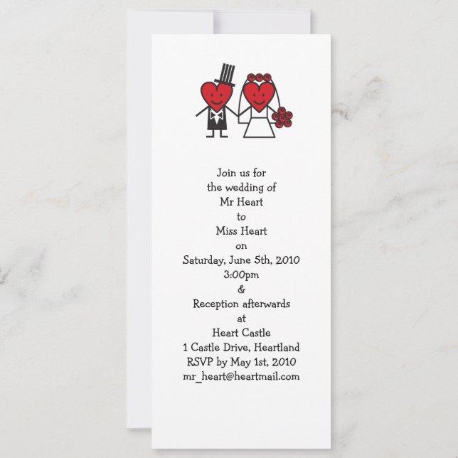 Mr. Heart Wedding Invitation - long (Front)