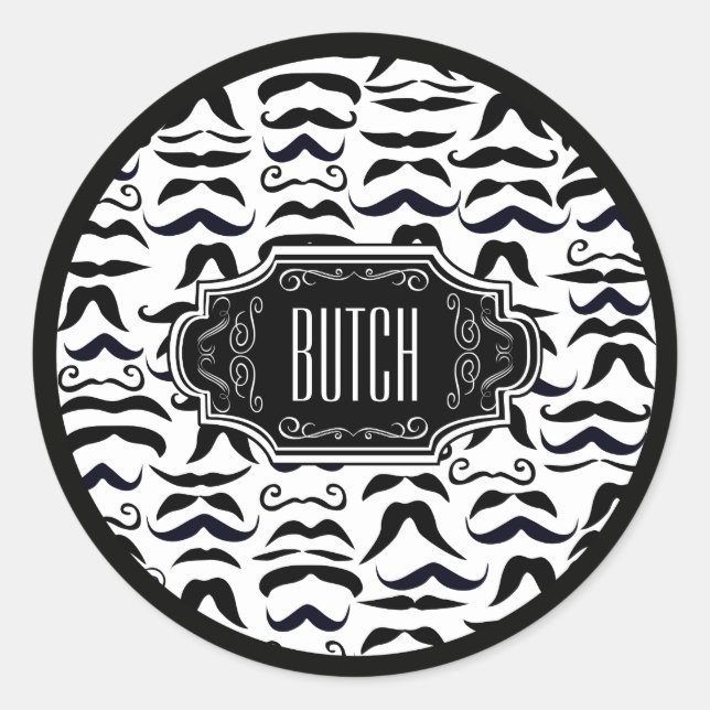 Mr. Hipster Moustache Vintage Retro Classic Round Sticker (Front)