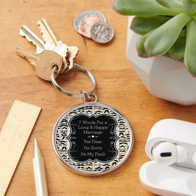 Mr. Hipster Moustache Vintage Retro Key Ring (Desk)