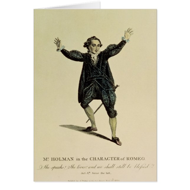 Mr Holman in the Character of Romeo, pub. 1784 (Front)
