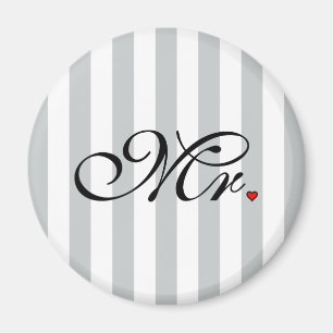 Mr. Husband Groom Click to Customise Colour Stripe Magnet