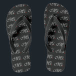 Mr. Husband Groom His Hers Newly Weds Jandals<br><div class="desc">Mr. and Mrs. Husband Wife His Hers Newly Weds on a custom set of flip flops to wear or to share. Embroidery designs you can easily personalise are available in a selection of popular colour options. Use the "Ask this Designer" link to contact us with your special design requests or...</div>