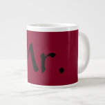Mr. Jumbo Mug, Burgandy Large Coffee Mug<br><div class="desc">Mr. Jumbo coffe mug for groom. Change the photo/text and background colour to your preference. Nice wedding or anniversary gift.</div>