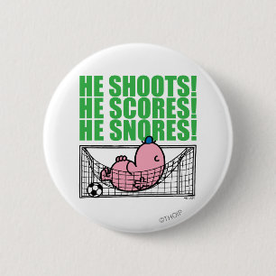 Mr. Lazy Napping In A Soccer Goal 6 Cm Round Badge