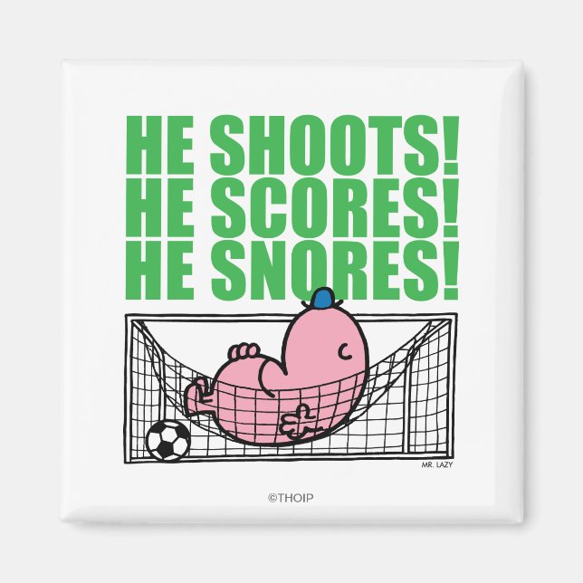 Mr. Lazy Napping In A Soccer Goal Magnet (Front)