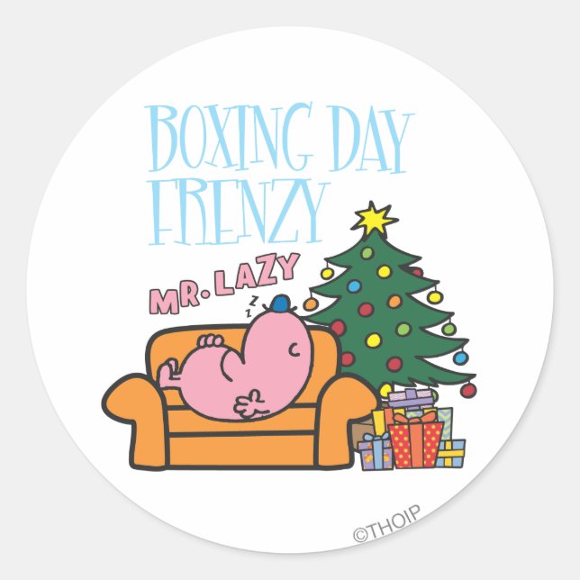 Mr. Lazy Resting On A Couch Classic Round Sticker (Front)
