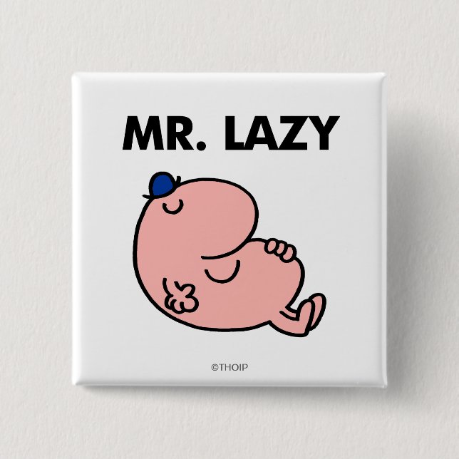 Mr. Lazy Snoozing Away 15 Cm Square Badge (Front)