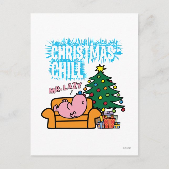 Mr. Lazy's Christmas Chill Holiday Postcard (Front)