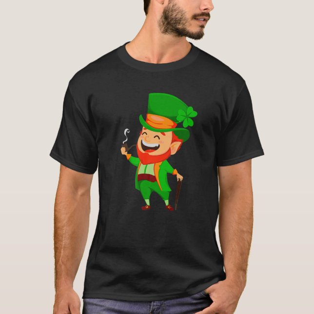 Mr. Leprechaun Irish Clover St Patrick's Day Green T-Shirt (Front)