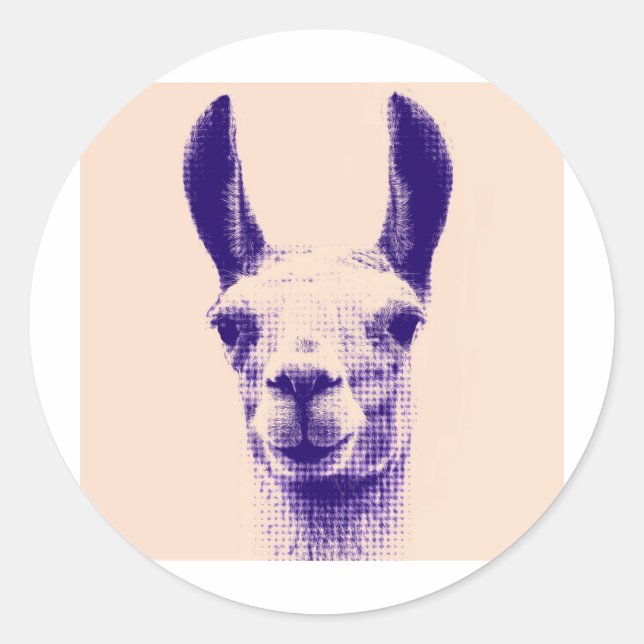 Mr Llama Classic Round Sticker (Front)