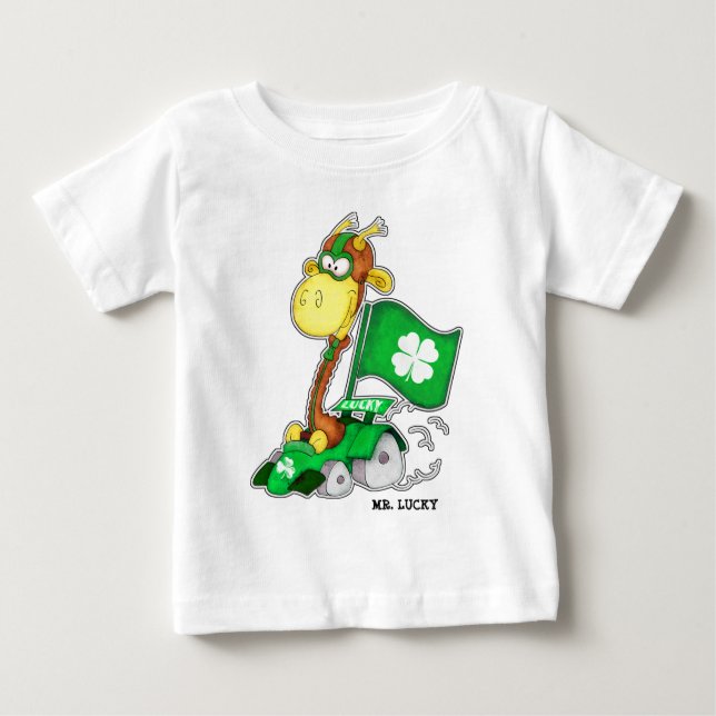Mr. Lucky. Funny Giraffe St.Patrick's Day  Baby T-Shirt (Front)