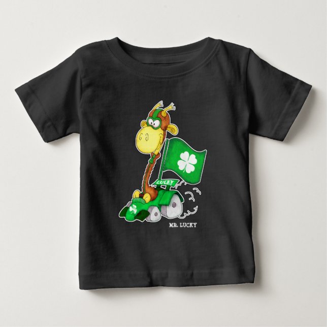 Mr. Lucky. Funny Giraffe St.Patrick's Day  Baby T-Shirt (Front)