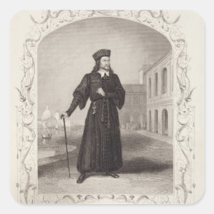 Mr Macready as Shylock, Act I Scene 3, in 'The Mer Square Sticker