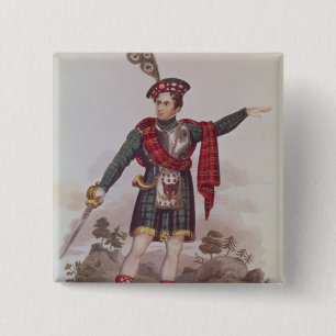 Mr. Macready in the role of Rob Roy Macgregor 15 Cm Square Badge