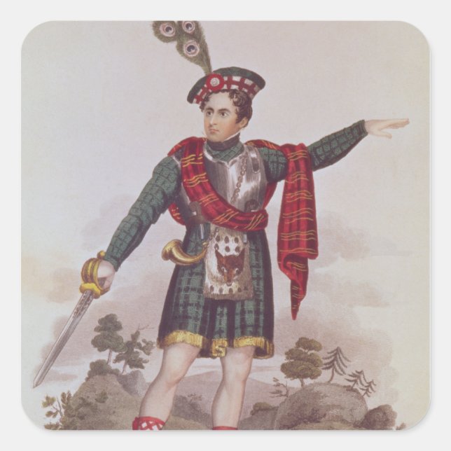 Mr. Macready in the role of Rob Roy Macgregor Square Sticker (Front)