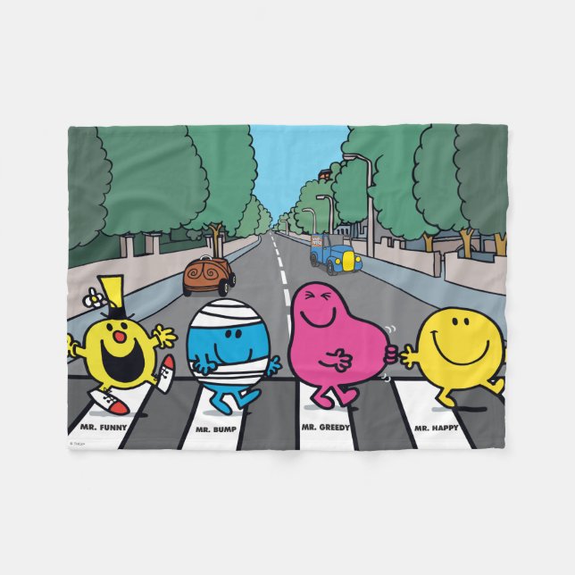Mr. Men Abbey Road Walkers Fleece Blanket (Front (Horizontal))