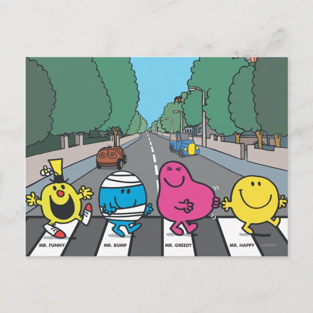 Mr. Men Abbey Road Walkers Postcard (Front)