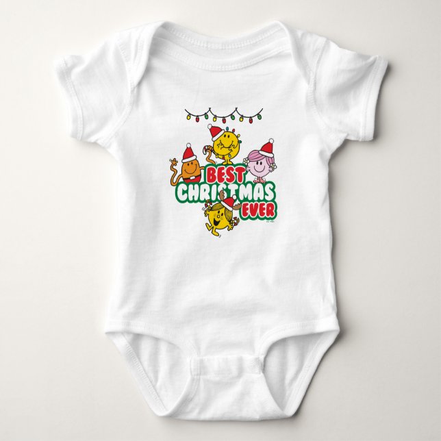 Mr Men Little Miss Best Christmas Ever Baby Bodysuit (Front)