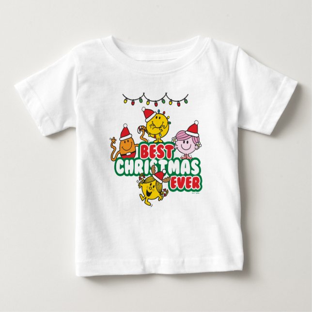 Mr Men Little Miss Best Christmas Ever Baby T-Shirt (Front)