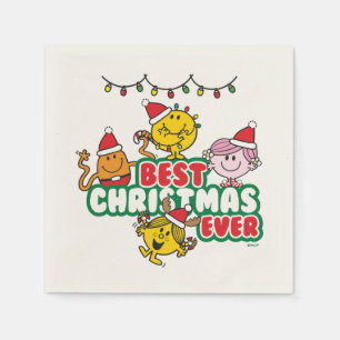 Mr Men Little Miss Best Christmas Ever Napkin