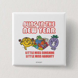 Mr. Men Little Miss Bling in the New Year 15 Cm Square Badge