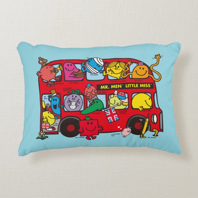 Mr. Men & Little Miss Bus Decorative Cushion (Front)