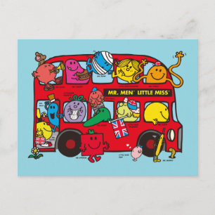 Mr Men & Little Miss Bus Postcard