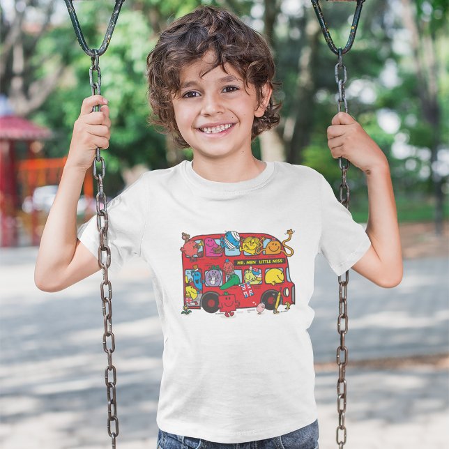 Mr Men & Little Miss Bus Tri-Blend Shirt (Kid wearing shirt)