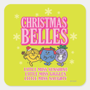 Mr. Men Little Miss Christmas Belles Square Sticker