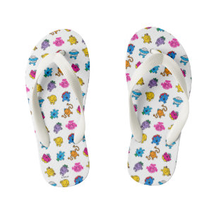 Mr Men & Little Miss   Dancing Neon Pattern Kid's Jandals