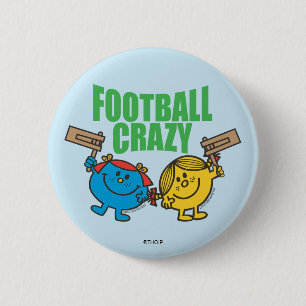Mr. Men Little Miss Football Crazy 6 Cm Round Badge